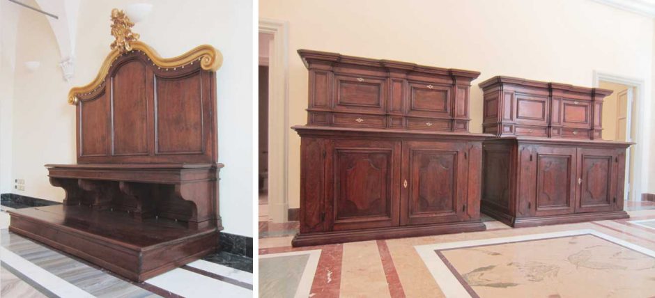 Wood Restoration Heritage Palazzo Pontificio Sacrestia