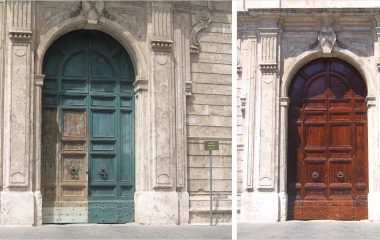 Wood Restoration Heritage Palazzo Torlonia before and after